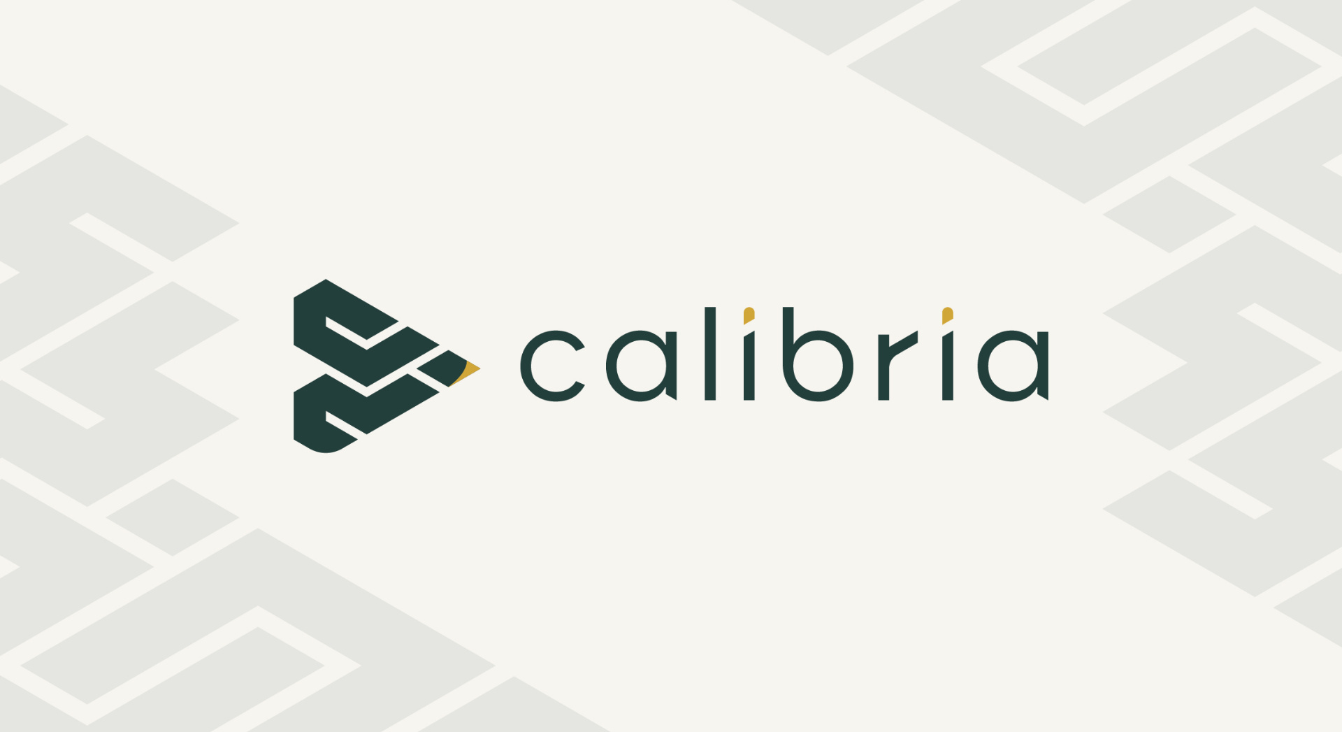 Calibria identity with its geometric mark and wordmark
